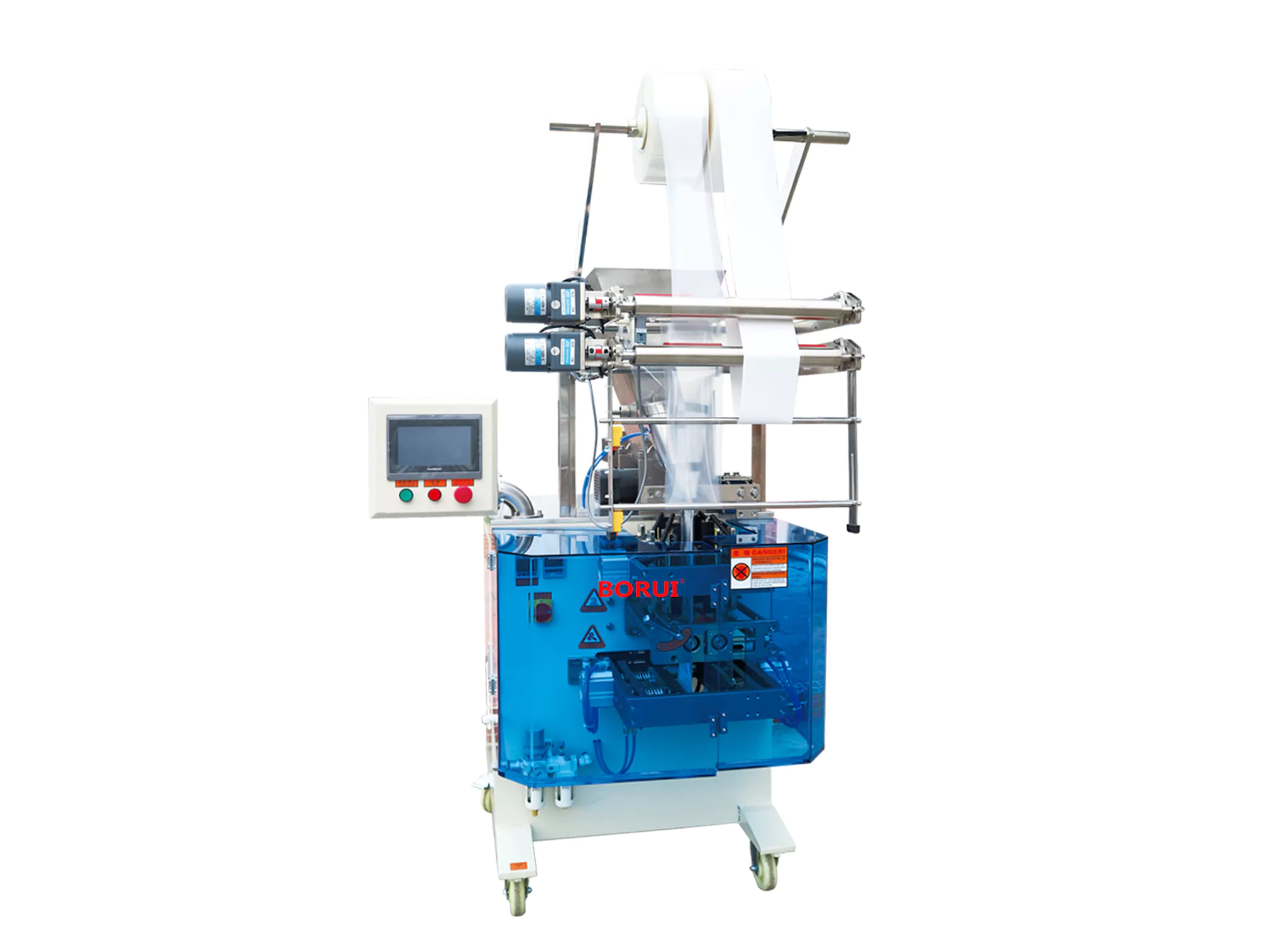 Four-sided sealed double roll film continuous packaging